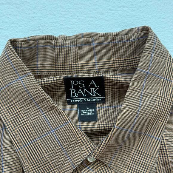 Jos. A. Bank Traveler’s Collection Plaid Button Up Shirt, Size Large - Picture 4 of 6